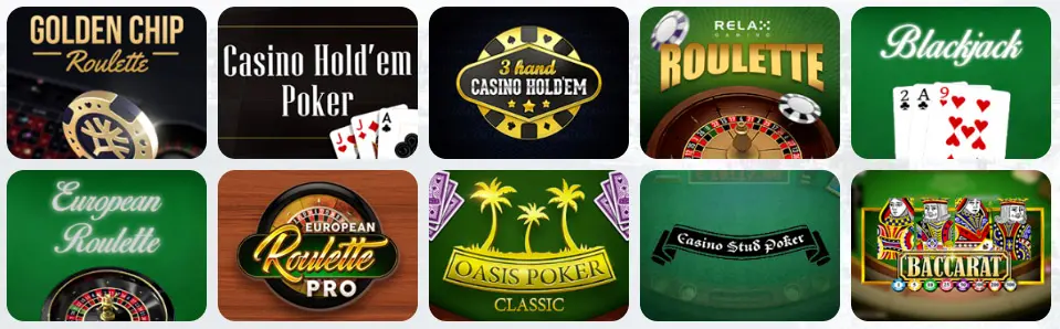 Jeux de table au DrippyBet Casino